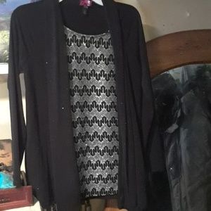 Black and silver blouse